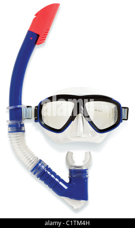 snorkel and diving mask isolated on white Stock Photo - Alamy