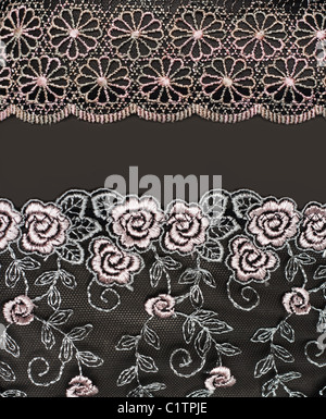 Collage lace with pattern in the manner of flower. Picture is formed from several photographies Stock Photo