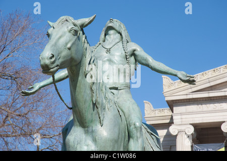 Appeal to the Great Spirit  at the Huntington Avenue entrance to the MFA in Boston Massachusetts Stock Photo
