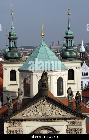 St. Salvator Church and Prague skyline in Prague, Czech Republic Stock Photo