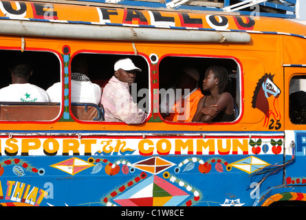 Senegal, Dakar: traditional public transport bus Stock Photo