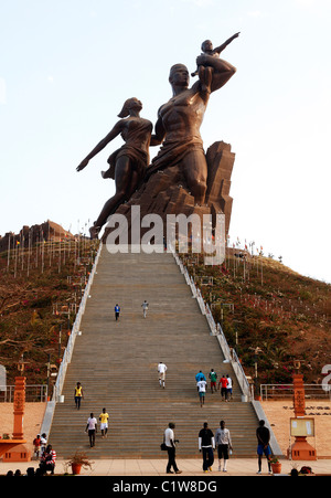 Senegal, Dakar: The African Renaissance Monument is one of the biggest statues of the world(49-meter height) Stock Photo