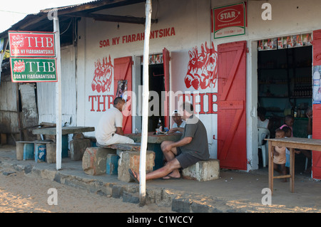 Madagascar, Antsinarana, Diego Suarez, Typical small restaurant Stock Photo