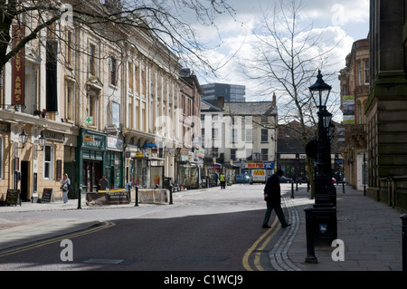 A shopping street in Preston City Centre, Lancashire Stock Photo