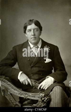 Portrait of Oscar Wilde (1854-1900) Irish Writer, Dandy & Poet. Woodburytype Stock Photo