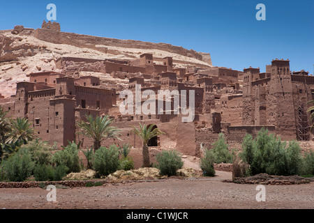 Aït Benhaddou aka Ath Benhadu (in Berber) or  آيت بن حدّو  (in Arabic) is a UNESCO World Heritage Site ksar in Morocco. Stock Photo