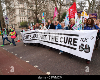 26 March 2011 Brendan Barber leads the National TUC Demonstration against the cuts. 'The March for the Alternative'. London Stock Photo