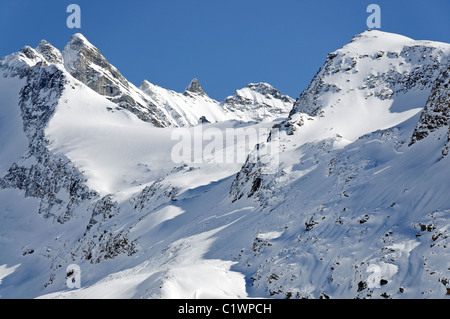 Ski touring in the Haute Maurienne region of France Stock Photo