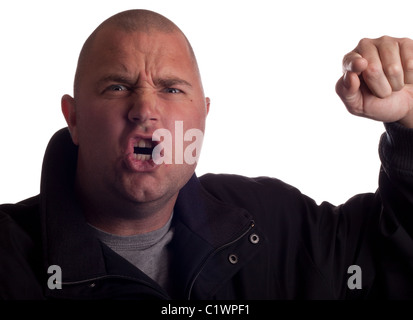 A man yelling and pointing at the viewer. He is accusing the viewer of something. Stock Photo