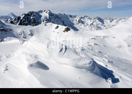 Ski touring in the Silvretta region of Austria Stock Photo