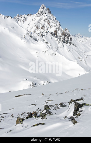 Ski touring in the Silvretta region of Austria Stock Photo