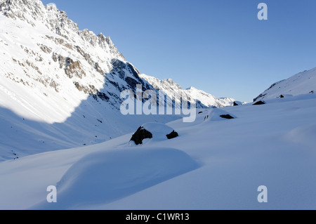 Ski touring in the Silvretta region of Austria Stock Photo