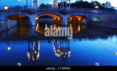 Bridge over canal in Gatineau City, Quebec Canada. Stock Photo