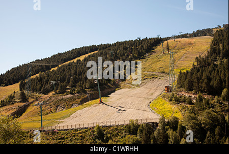 Ski lift in summer, Soldeu, Andorra Stock Photo