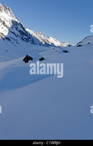 Ski touring in the Silvretta region of Austria Stock Photo