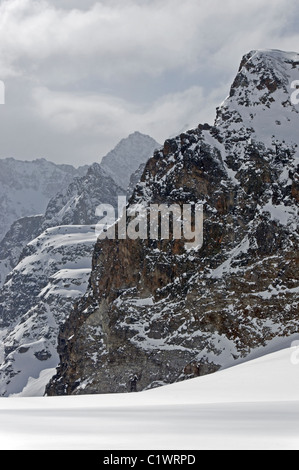 Ski touring in the Silvretta region of Austria Stock Photo