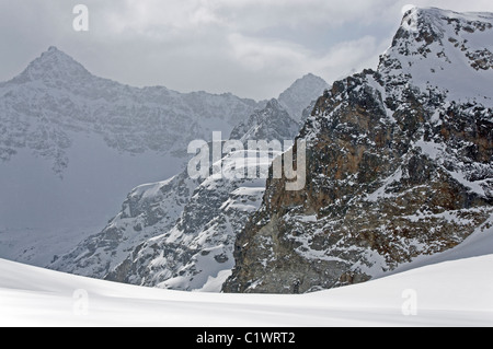 Ski touring in the Silvretta region of Austria Stock Photo