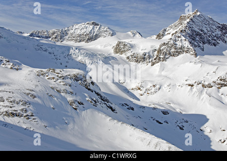 Ski touring in the Silvretta region of Austria Stock Photo