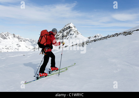 Ski touring in the Silvretta region of Austria Stock Photo