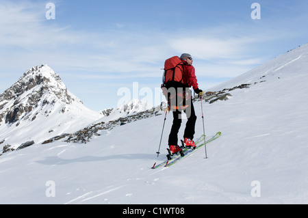 Ski touring in the Silvretta region of Austria Stock Photo