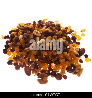 mix of nuts and dried fruits for energy Stock Photo