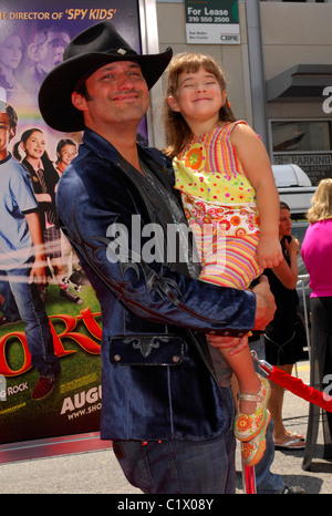 Robert Rodriguez and his daughter Rhiannon Rodriguez World Premiere Of Warner Bros' 'Shorts' held at The Grauman's Chinese Stock Photo