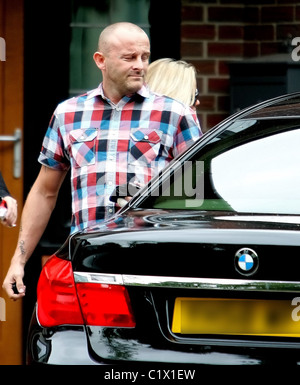 Mark Croft and Kerry Katona leaving their home, hours later, she was accused of assaulting a man in Warrington. Liverpool, Stock Photo