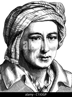 Digital improved image of Johann Joachim Winkelmann, antiquarian and art historian, 1717 - 1768, historical illustration, portra Stock Photo