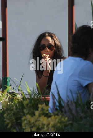 Jesse Metcalf with a girl and his bodyguard, at Malibu Howdy's Sushi