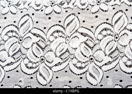 White lace with pattern in the manner of flower by background Stock Photo