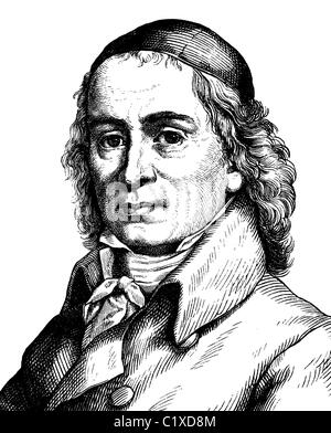 Digital improved image of August Hermann Francke, theologian and hymn writer, 1663 - 1727, historical illustration, portrait, 18 Stock Photo