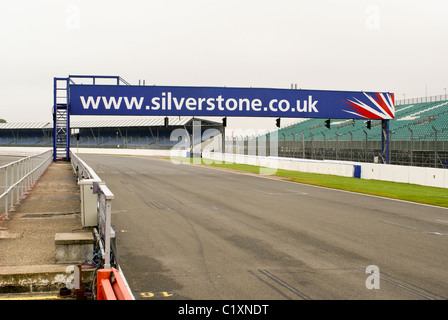 The Start / Finish straight at Silverstone Racing Circuit, including