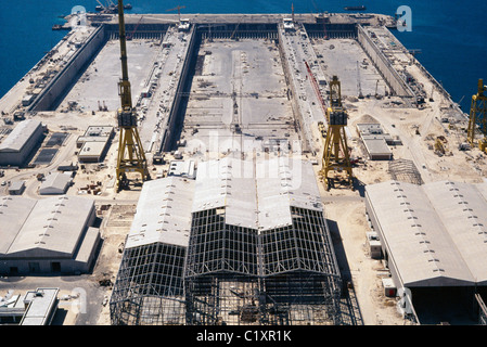 Aerial View of Dry Dock Dubai UAE Stock Photo