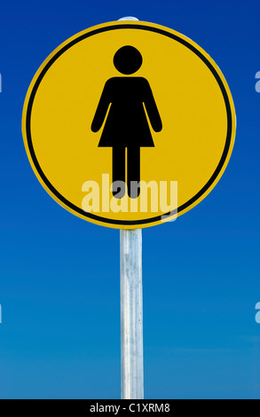 A female sign isolated on a blue graduated sky.
