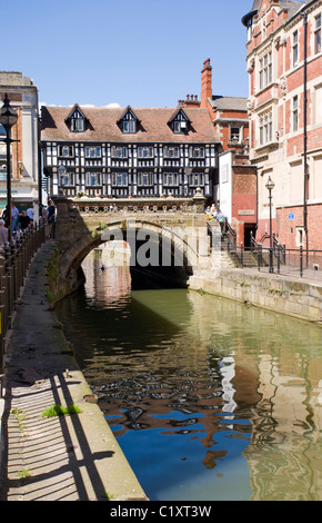 River Witham with High Bridge, Lincoln, Lincolnshire, England Stock Photo