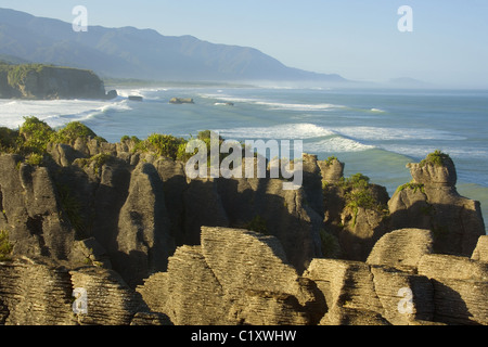 Pancake rocks, New Zealand Stock Photo