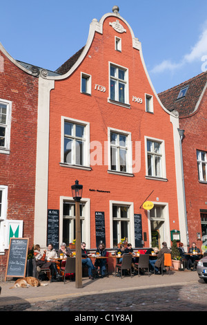 Cafe in Dutch quarter, Mittel Strasse, Potsdam, Brandenburg, Germany Stock Photo