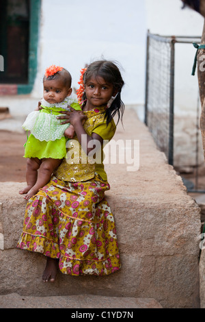 Village kids in Andhra Pradesh South India Stock Photo