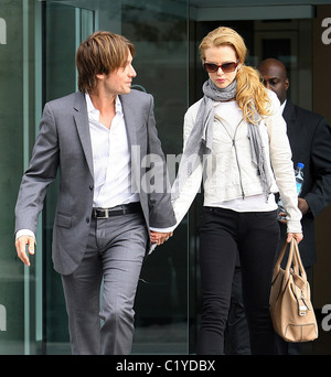 Keith Urban and Nicole Kidman head out of their apartment building holding hands New York City, USA - 08.09.09 Not for sale Stock Photo