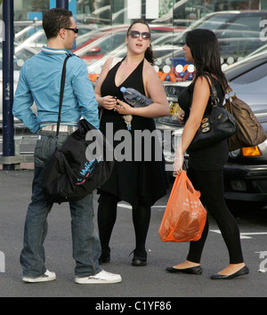 Natalie Cassidy and her professional dance partner Vincent Simone after dance rehearsals for the television show 'Strictly Come Stock Photo