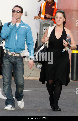 Natalie Cassidy and her professional dance partner Vincent Simone after dance rehearsals for the television show 'Strictly Come Stock Photo