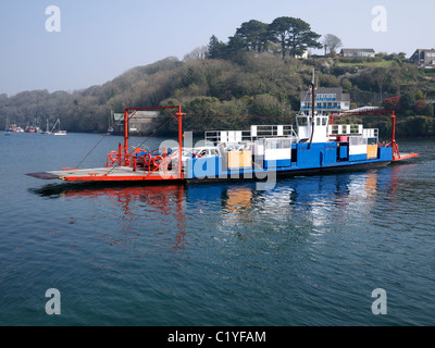 Vehicle & passenger ferry Bodinnick to Caffa Mill Fowey Cornwall UK Stock Photo