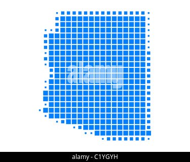 Square dots pattern map of Arizona. Dotted pixel map with american ...