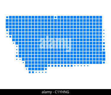 Square dots pattern map of Montana. Dotted pixel map with american ...