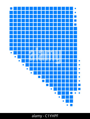 Square dots pattern map of Nevada. Dotted pixel map with american ...