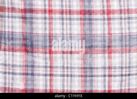 Red white blue check background texture Stock Photo