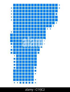 Square dots pattern map of Vermont. Dotted pixel map with american ...