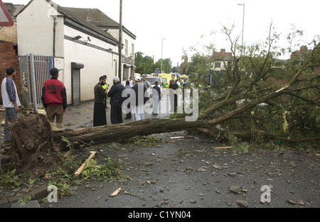 TORNADO DAMAGE IN BIRMINGHAM UK John Robertson 2005 Stock Photo - Alamy