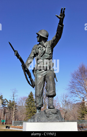 Korean War memorial, Armed Forces Plaza, Hauppauge, Long Island NY Stock Photo
