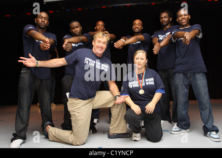 Strikers All Stars with John C. McGinley and Special Olympic Champion Deborah 'Spread the word to end the word' for the special Stock Photo